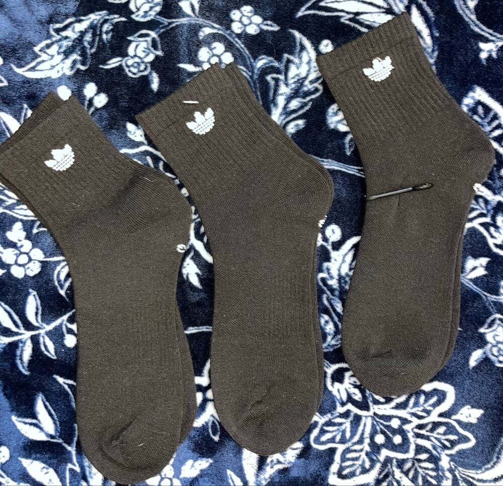 NEW! Adidas Unisex Originals Trefoil 2.0 3 Pack Quarter Socks Size 8-12